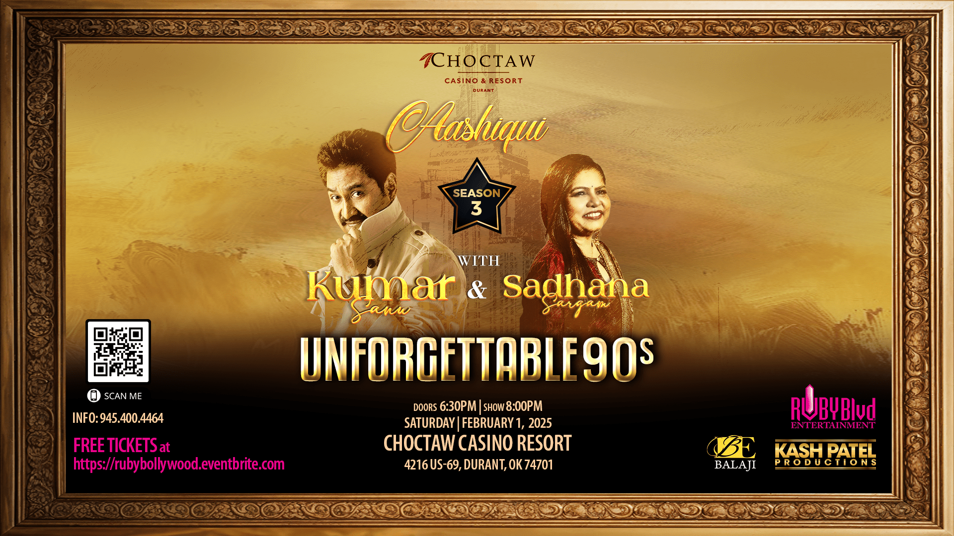 Catch the Magic of Bollywood Live: Kumar Sanu & Sadhana Sargam in Concert – Free Entry!