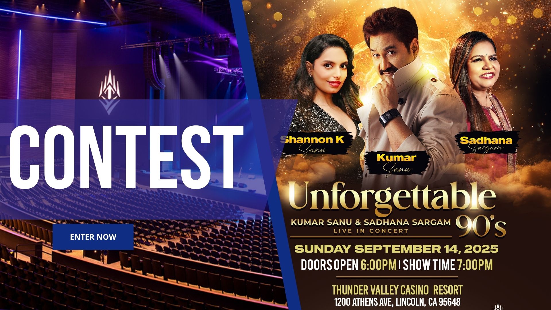 Bollywood Concert Giveaway: Win Tickets to Kumar Sanu and Sadhana Sargam Live at Thunder Valley Resort Casino