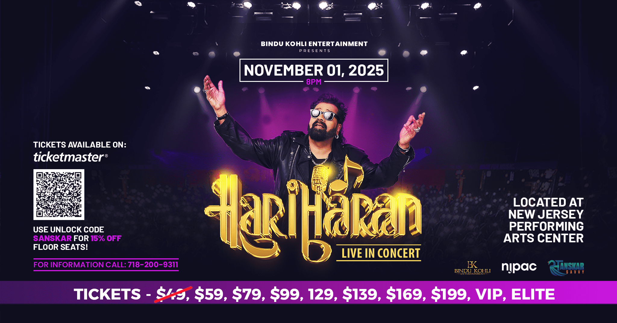 BREAKING NEWS: Experience Hariharan Live at the Iconic New Jersey Performing Arts Center (NJPAC) This November!