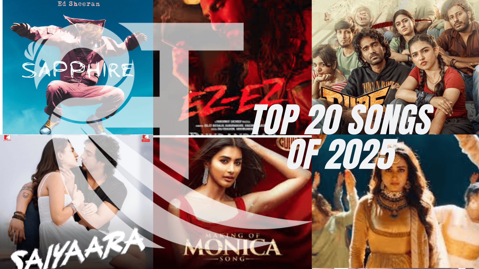 Top 20 Indian Songs of 2025 in North and South India