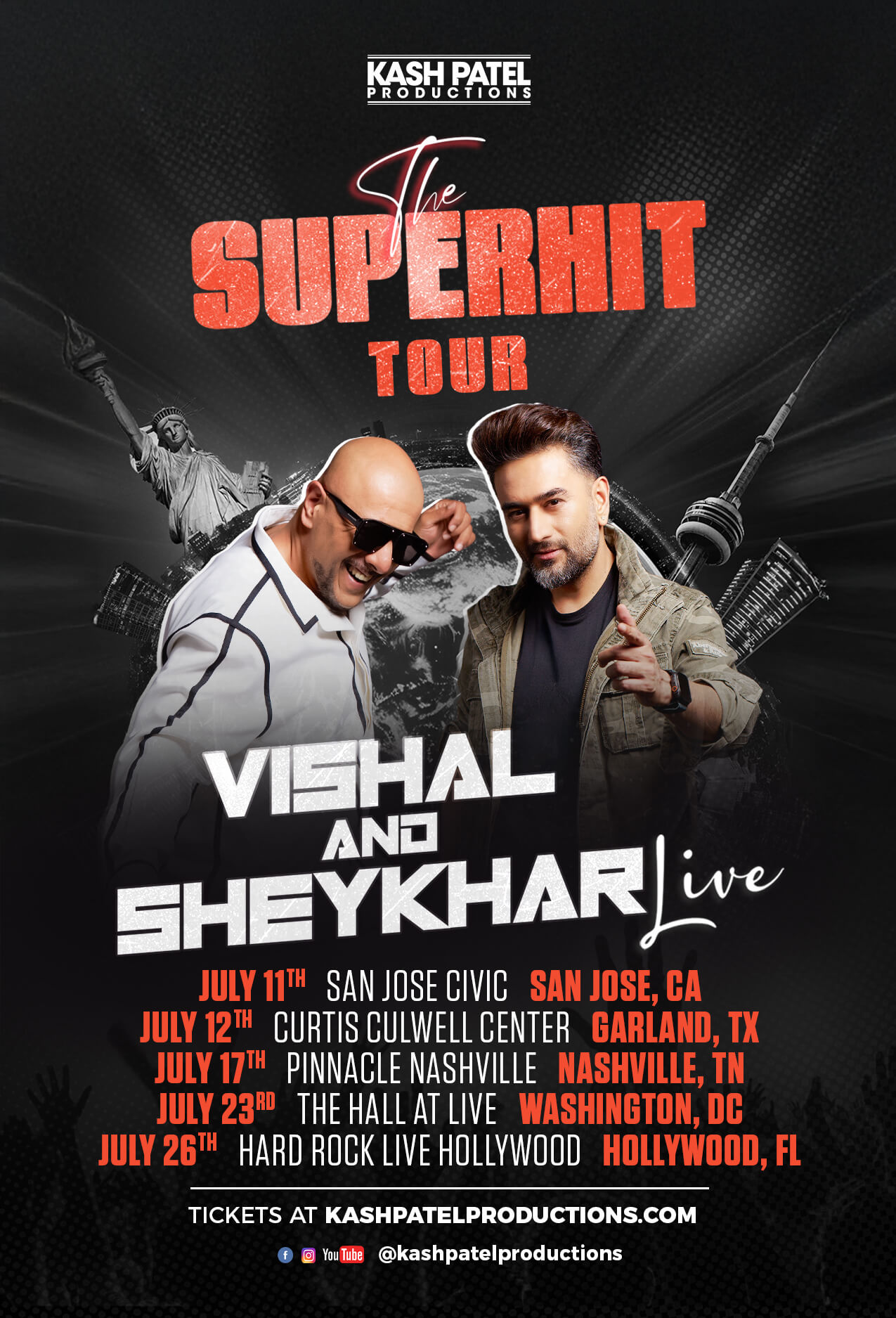 Vishal Sheykhar The Superhit US Tour Concert Tickets